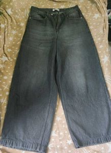 Stylish Wide Leg Grey Jeans