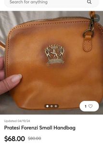 Vintage Pratesi Firenze Small Brown Leather Bag