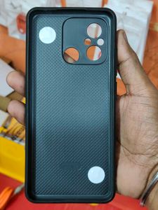 POCO C55 Black Glitter Back Cover with Butterfly C