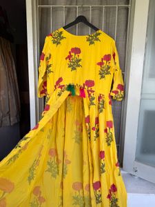 Bright Yellow Floral Print Kurta