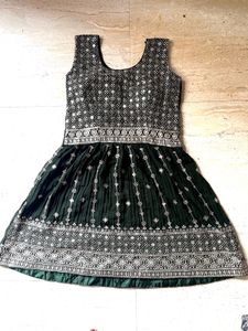 Stunning Emerald Green Embroidered Lehenga Choli
