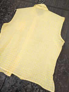 Yellow Gingham Sleeveless Top