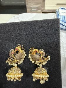 Elegant Pearl Jhumka Earrings
