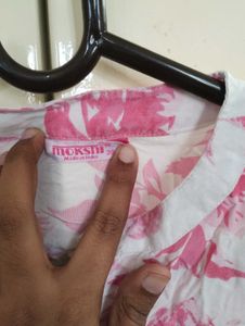 Pink Floral Print Kurta