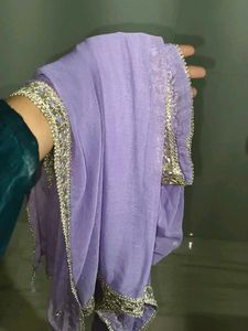 Beautiful Lavender Kurta with Embellished Neckline