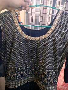 Embellished Navy Blue Ethnic Gown