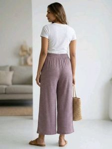 (Stylish purple &amp; black Striped Palazzo
