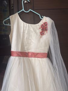Elegant Cream Gown with Floral Embellishment