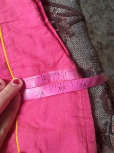 Women Pink Cotton Sequence Embroidered Kurti-S