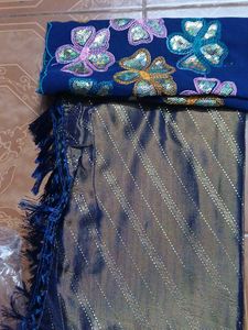 Elegant Blue saree with stitched blouse