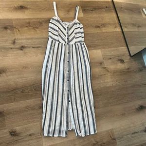 Striped Button-Up Midi Dress