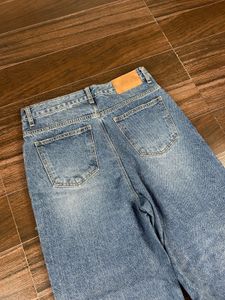 Stylish Wide Leg Blue Denim Jeans