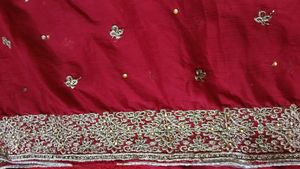 Red &amp; Gold Embellished Pakistani Suit