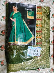 Brand New Designer Green Saree With Blouse