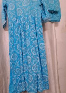 Blue Printed Kurta Set with Dupatta