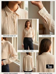 Cream Textured Collared Shirt