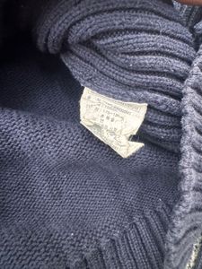 Men's Navy Zip-Up Knit Sweater