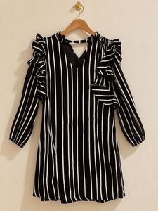 Striped Ruffle Sleeve Top