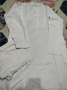 White Kurta With Pajama