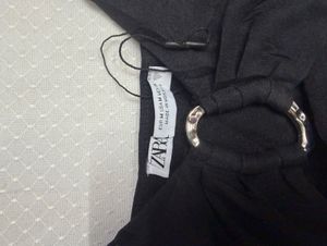 Zara Black Crop Top with Ring Detail