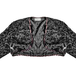 Summer Black Velvet Cropped Bolero Jacket