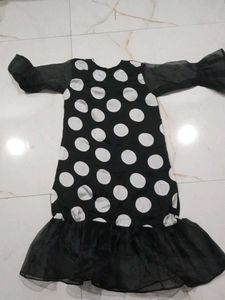 Polka Dot Kurta with Ruffled Sleeves