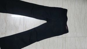 Black Flare Jeans with Rhinestone D