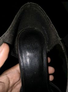 Chic Black Satin Block Heels