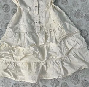 Chic White Ruffled Shirt Dress