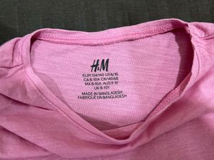 H&amp;M Pink Ruffle Sleeve T-Shirt (xs-s)
