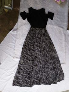 ❤️Size S To L Elegant Black &amp; White Dress Material
