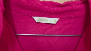 Vibrant Pink Short Sleeve Button-Up shirt