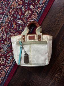 Coach White Canvas Handbag