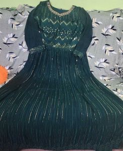 Emerald Green Ethnic Gown XL