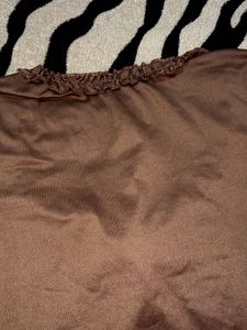 Brown Ruffle Top