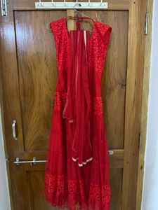 Elegant Red Ethnic Gown with duppta