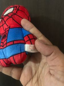a Marvel Spider-Man plush keychain featuring