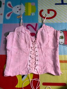 Korean pink sleeveless top