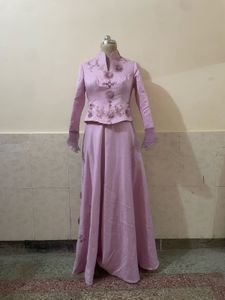 Elegant Lavender Embroidered Gown