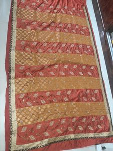 Brown,Gold Saree With Designer Blouse