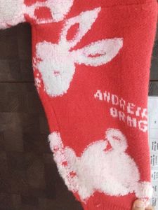 Red Bunny Print Pullover