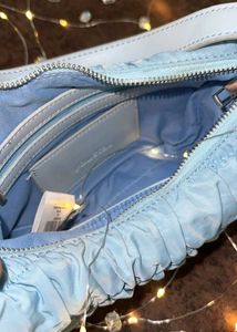 Light Blue Ruched Shoulder Bag
