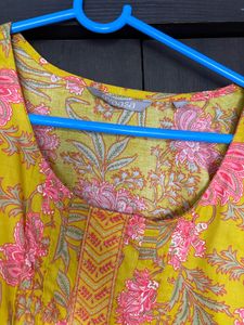 Yellow Floral Kurti
