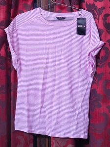 lavender Striped Casual Top