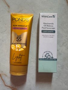 ponds and Wishcare sunscreen 🧴