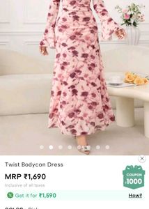 Savana Chic Floral Twist Bodycon Dress