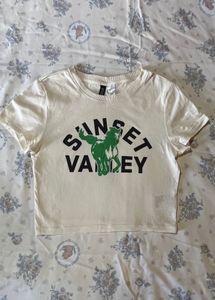 Cream Sunset Valley Graphic T-Shirt