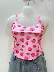 Cute Strawberry Print Camisole Top