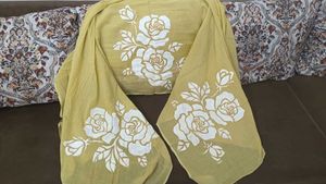 hand painted cotton dupatta