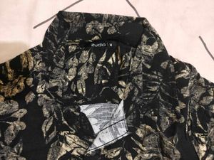 Men's Black Floral Print Shirt